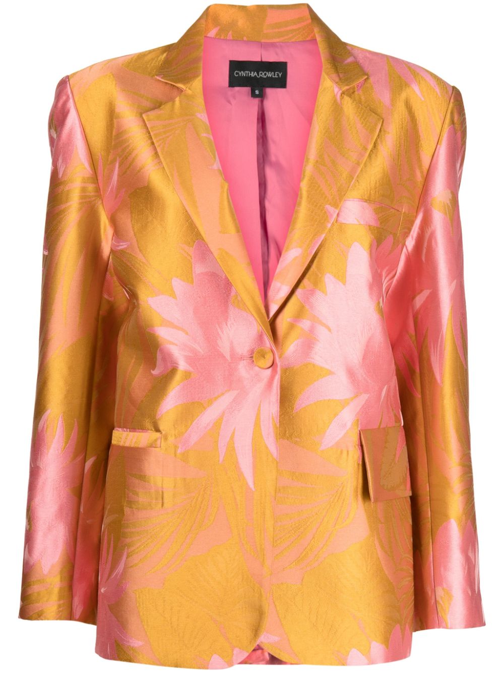 Cynthia Rowley floral-jacquard single-breasted blazer - Orange von Cynthia Rowley