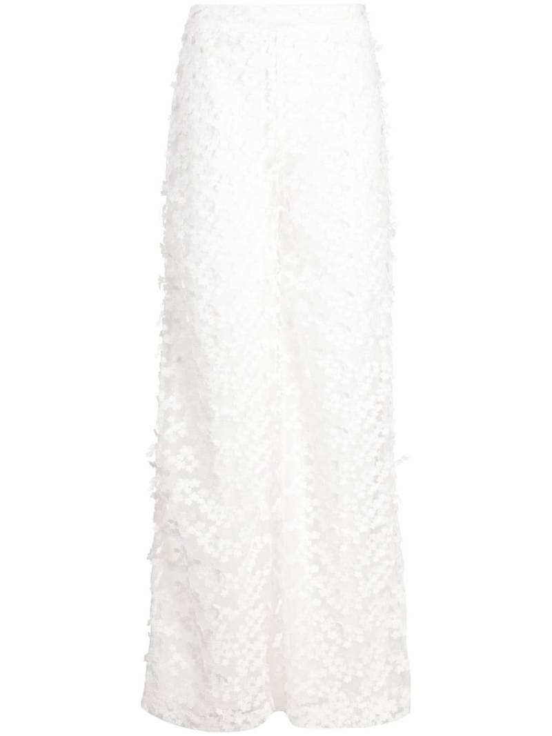 Cynthia Rowley floral-appliqué high-waisted trousers - White von Cynthia Rowley