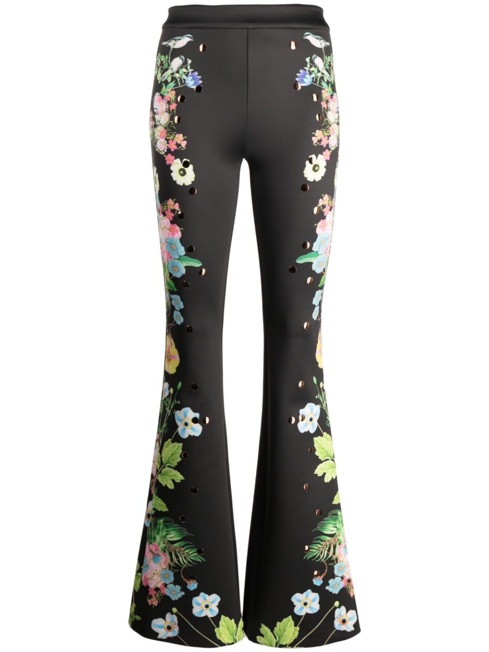 Cynthia Rowley floral-print flared trousers - Black von Cynthia Rowley