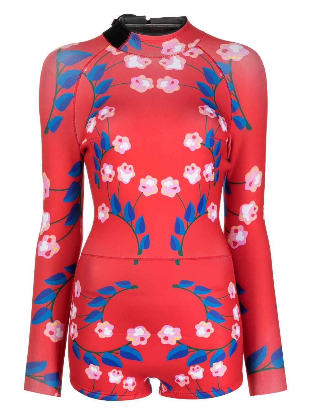 Cynthia Rowley floral-print long-sleeve swimsuit - Red von Cynthia Rowley