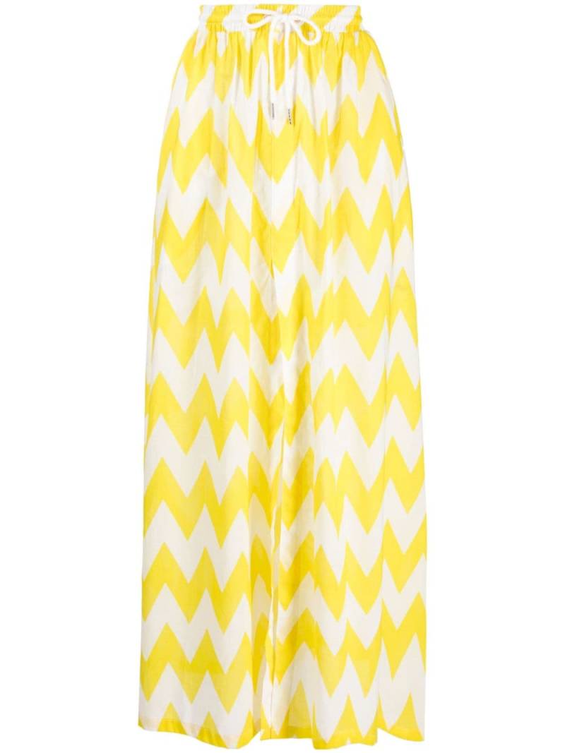 Cynthia Rowley graphic-print high-waist skirt - Yellow von Cynthia Rowley