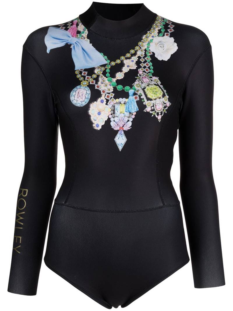 Cynthia Rowley jewel necklace wetsuit - Black von Cynthia Rowley