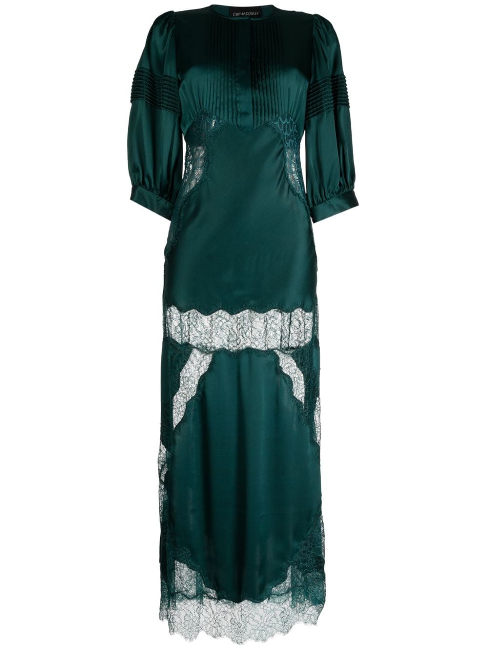 Cynthia Rowley lace-panelled silk maxi dress - Green von Cynthia Rowley
