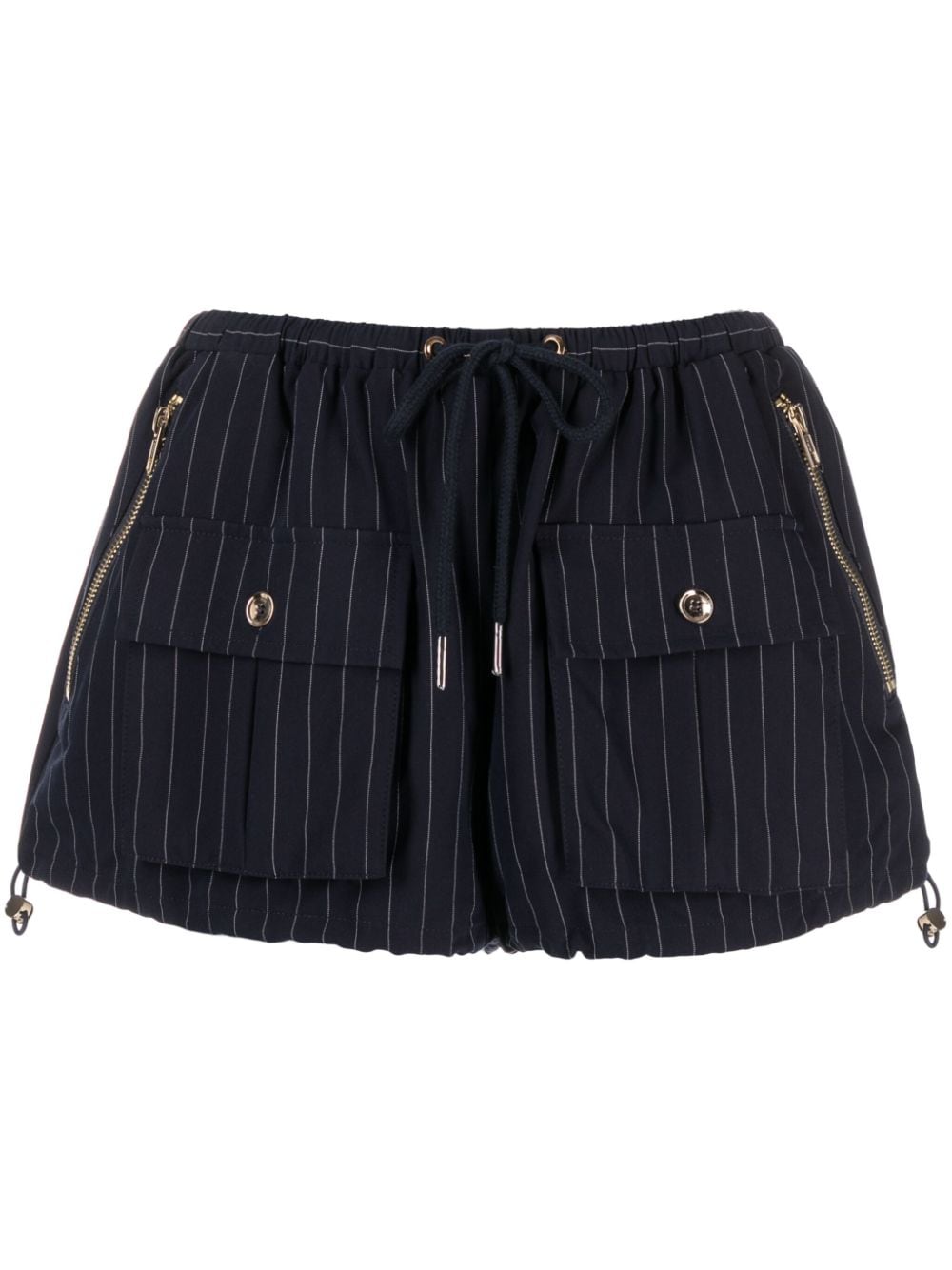 Cynthia Rowley pinstripe-pattern drawstring-waistband shorts - Blue von Cynthia Rowley