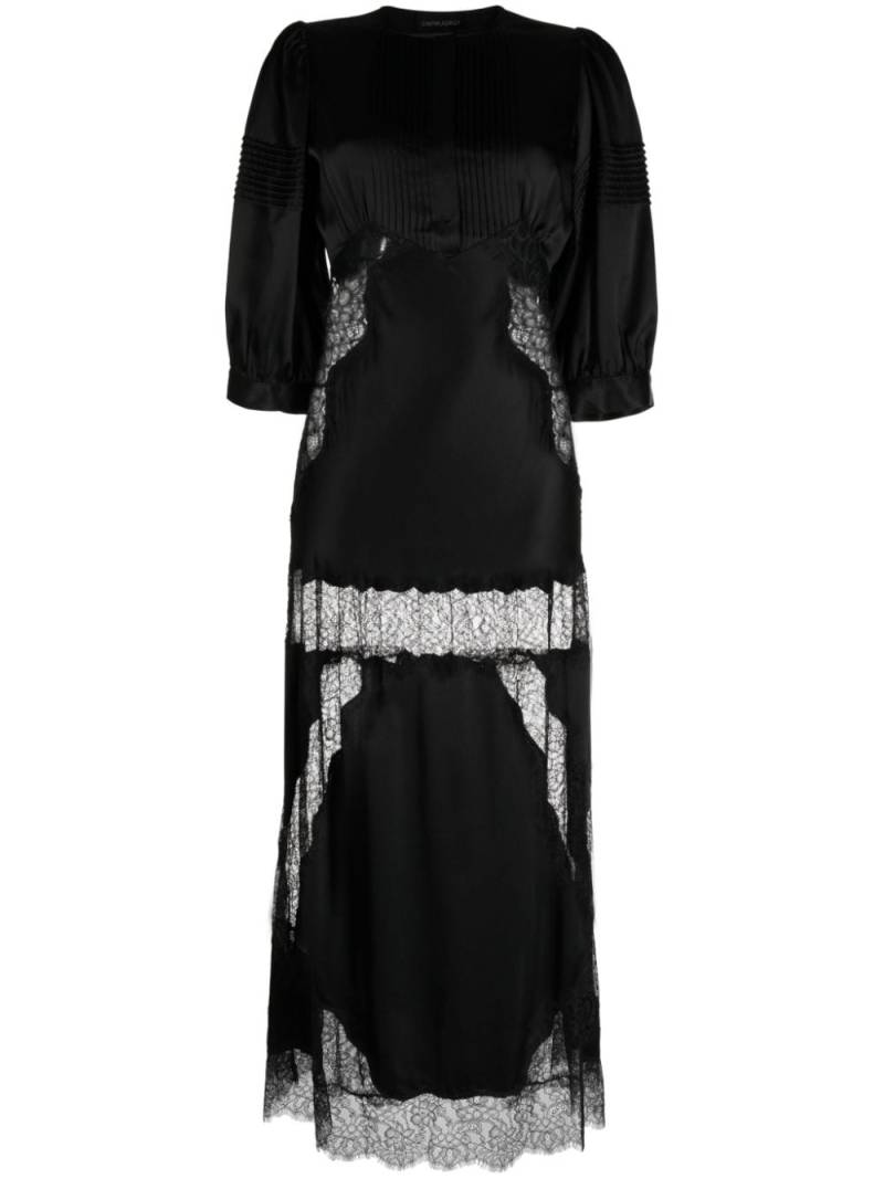 Cynthia Rowley pleat-detail silk maxi dress - Black von Cynthia Rowley