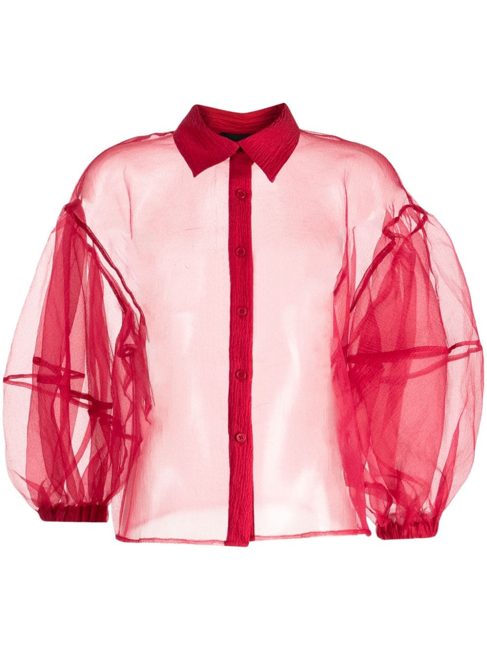 Cynthia Rowley puff-sleeve organza shirt - Red von Cynthia Rowley