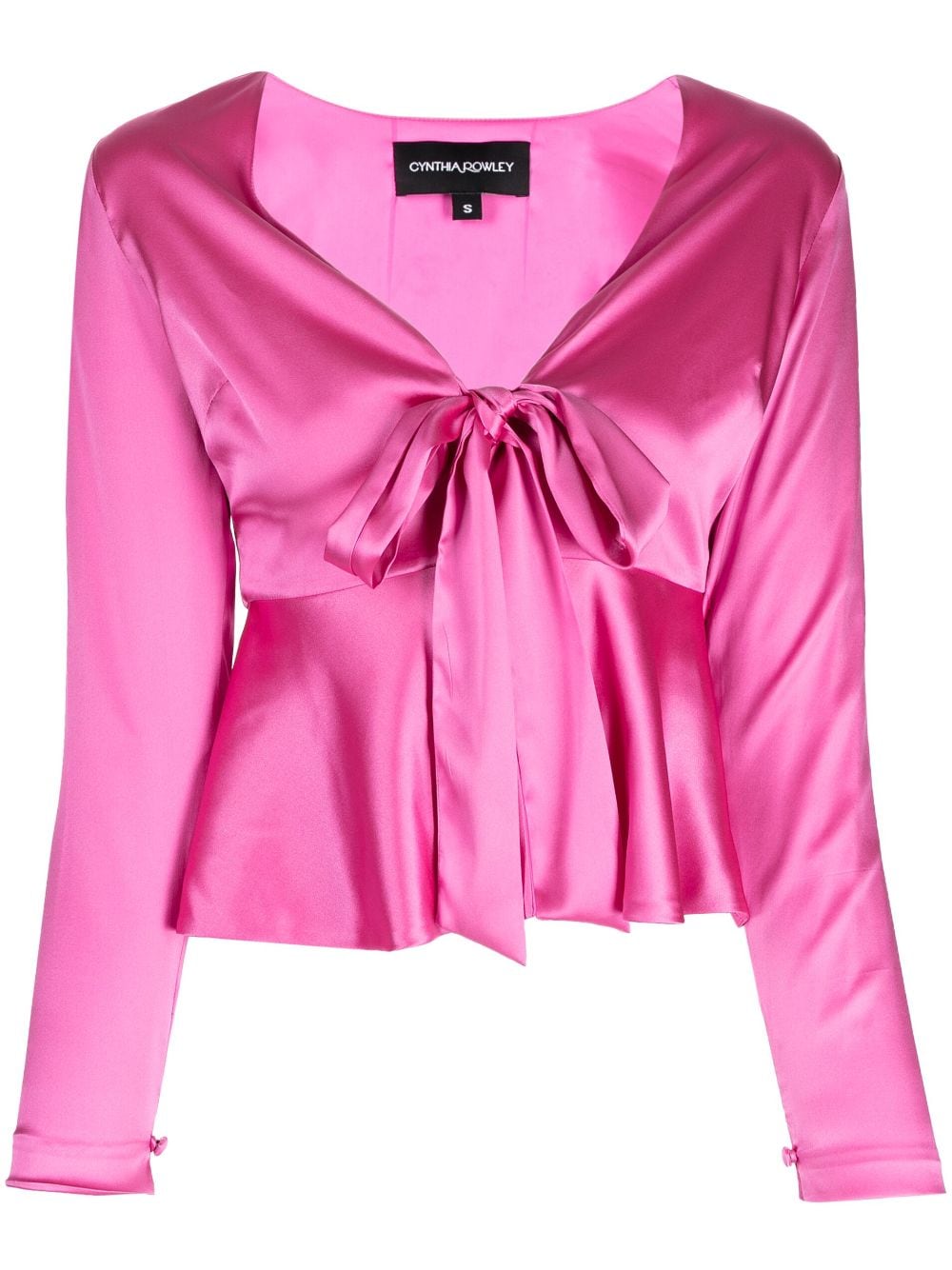 Cynthia Rowley stretch-silk peplum hem blouse - Pink von Cynthia Rowley