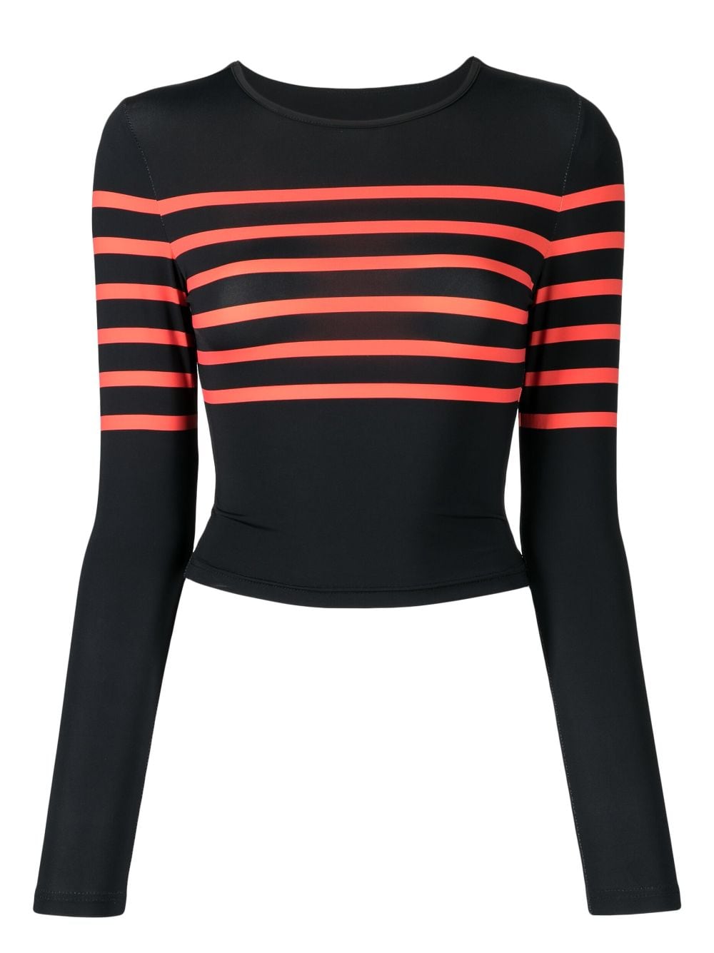 Cynthia Rowley stripe-print cropped rashguard - Black von Cynthia Rowley