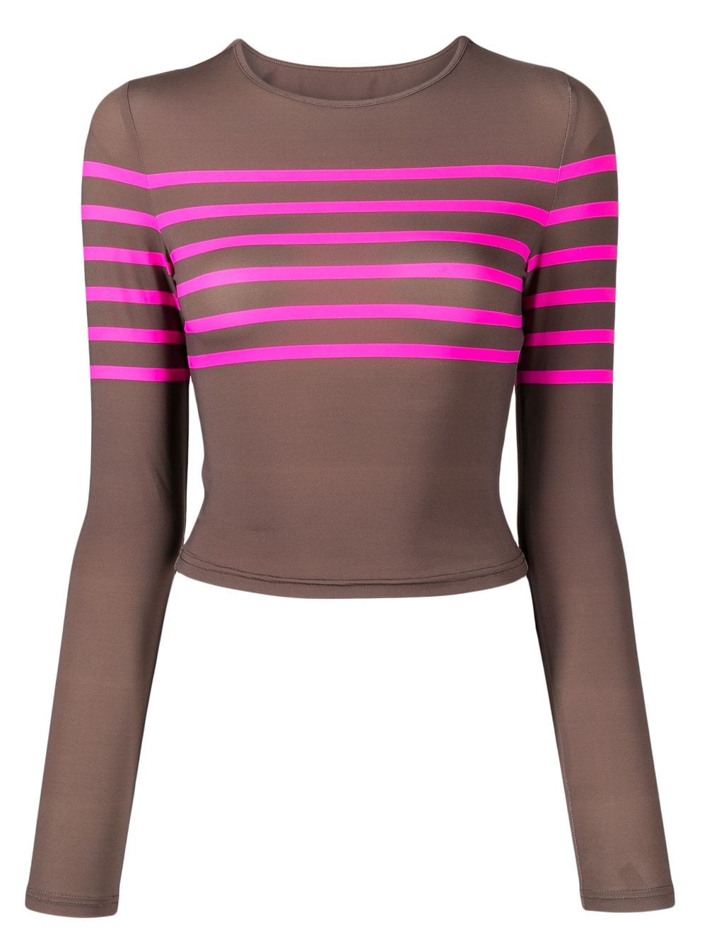 Cynthia Rowley stripe-print cropped rashguard - Brown von Cynthia Rowley