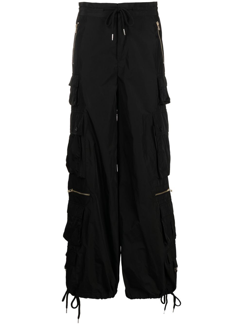 Cynthia Rowley wide-leg tapered cargo trousers - Black von Cynthia Rowley