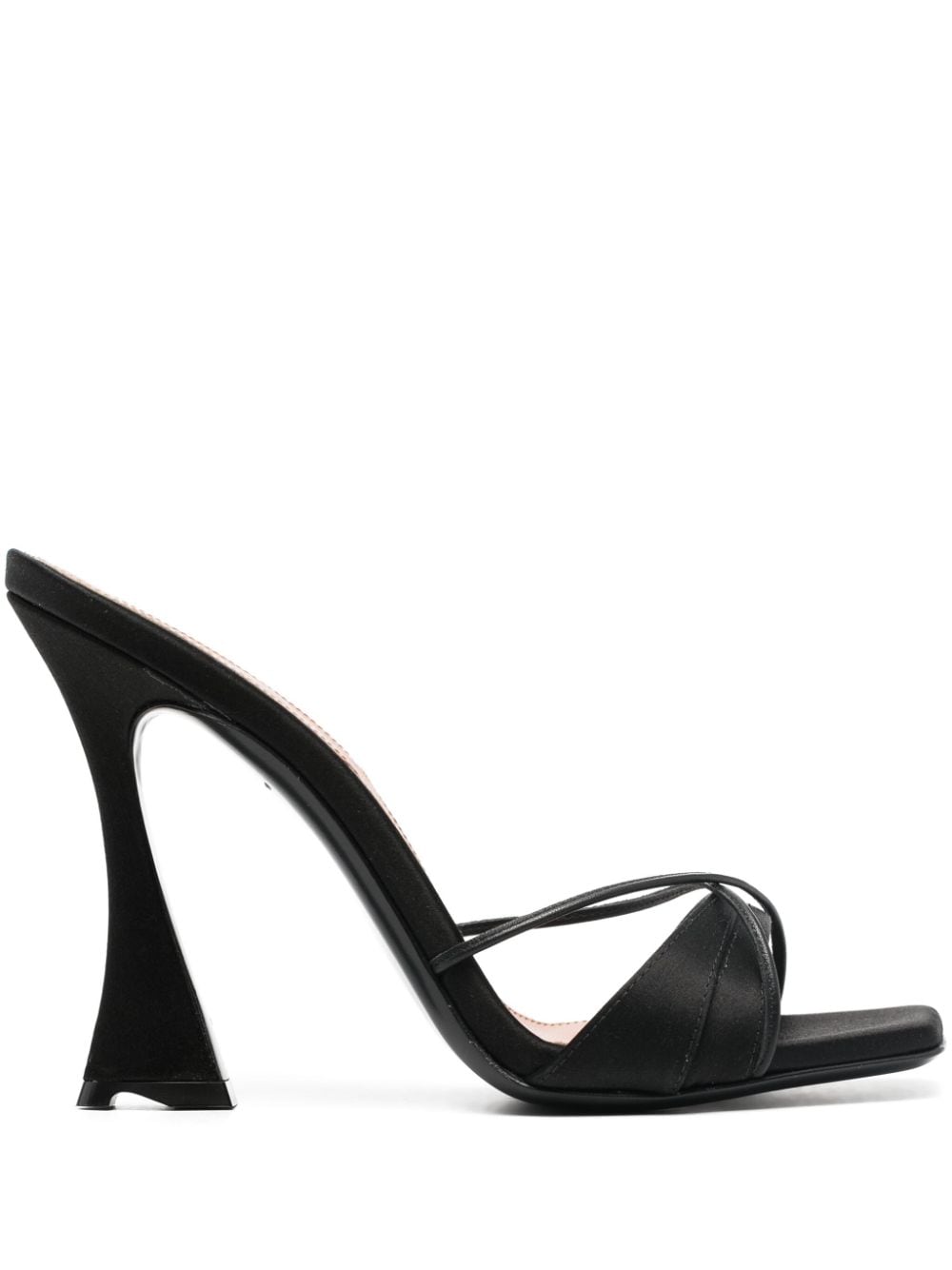 D'ACCORI 100mm Lust satin mules - Black von D'ACCORI