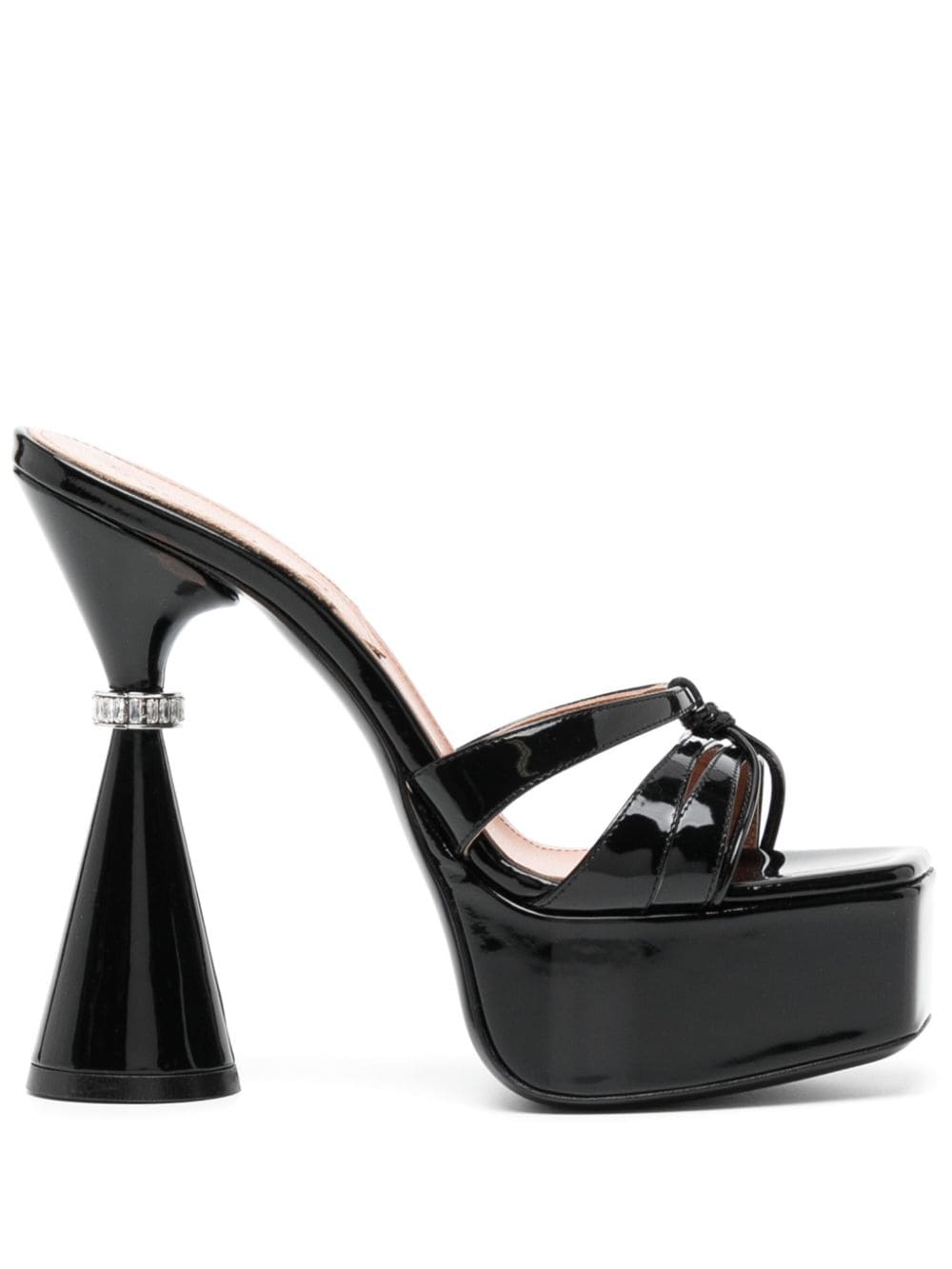 D'ACCORI 150mm leather platform sandals - Black von D'ACCORI