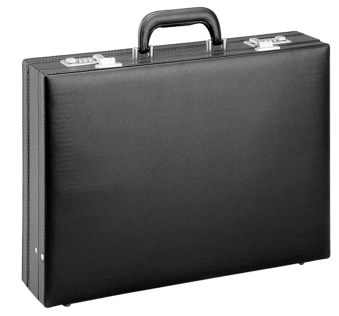 Tradition Business, Aktenkoffer aus PU-Leder in schwarz mit Dehnfalte Tradition Business, Aktenkoffer aus PU-Leder in schwarz mit Dehnfalte von D&N