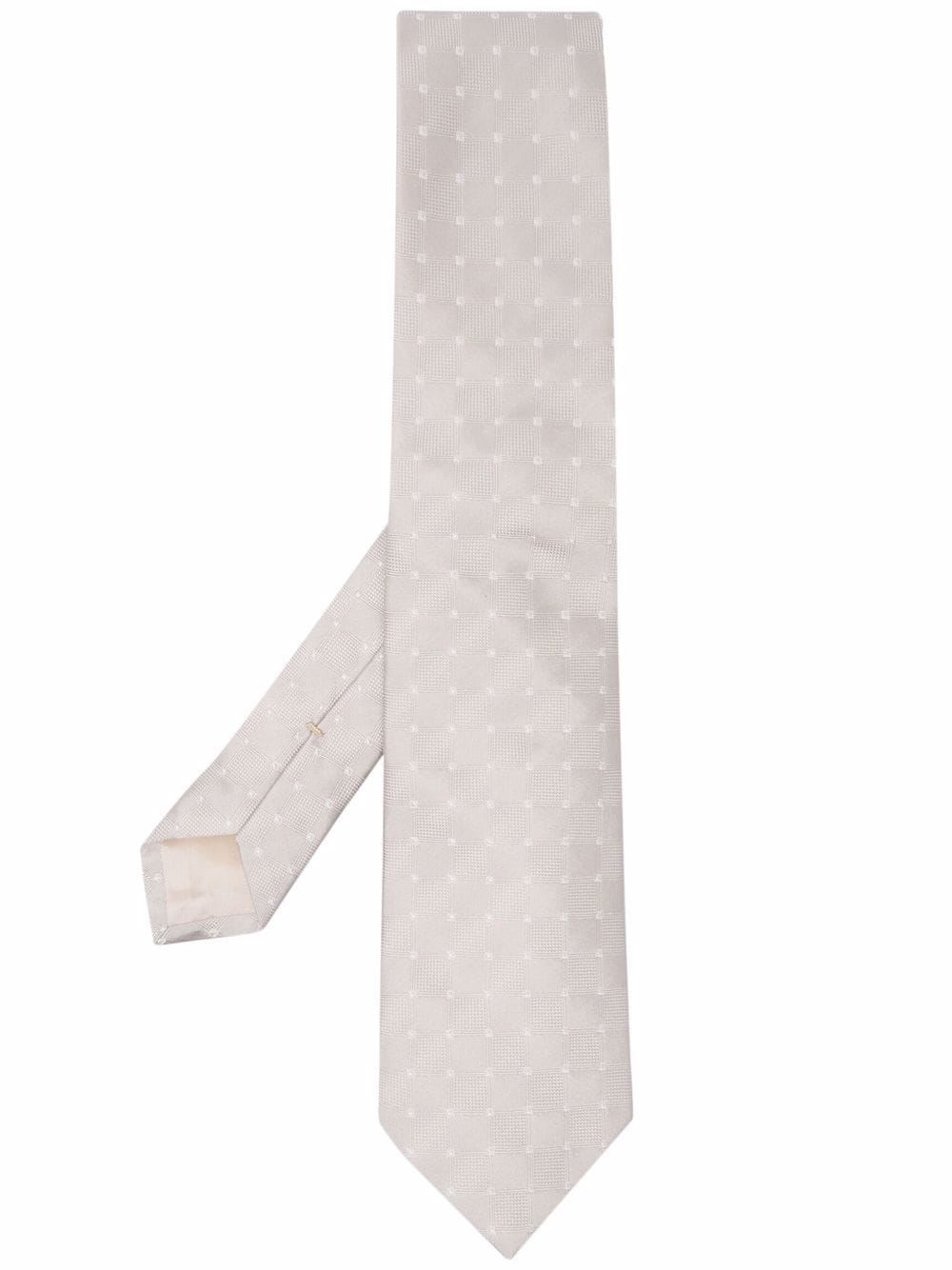 D4.0 embroidered silk tie - Neutrals