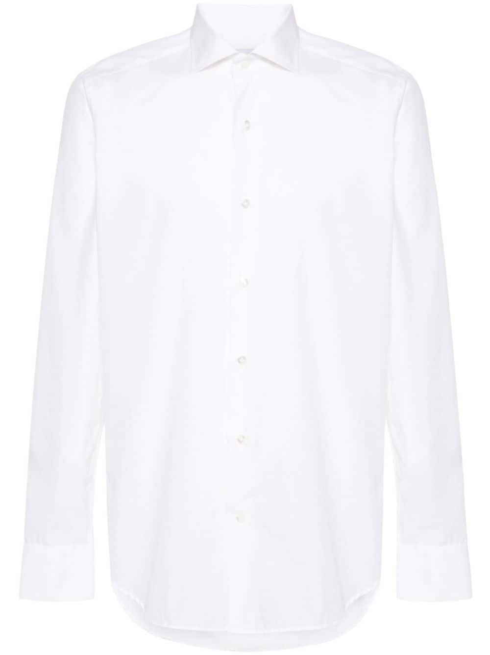 D4.0 plain semi-sheer shirt - White von D4.0