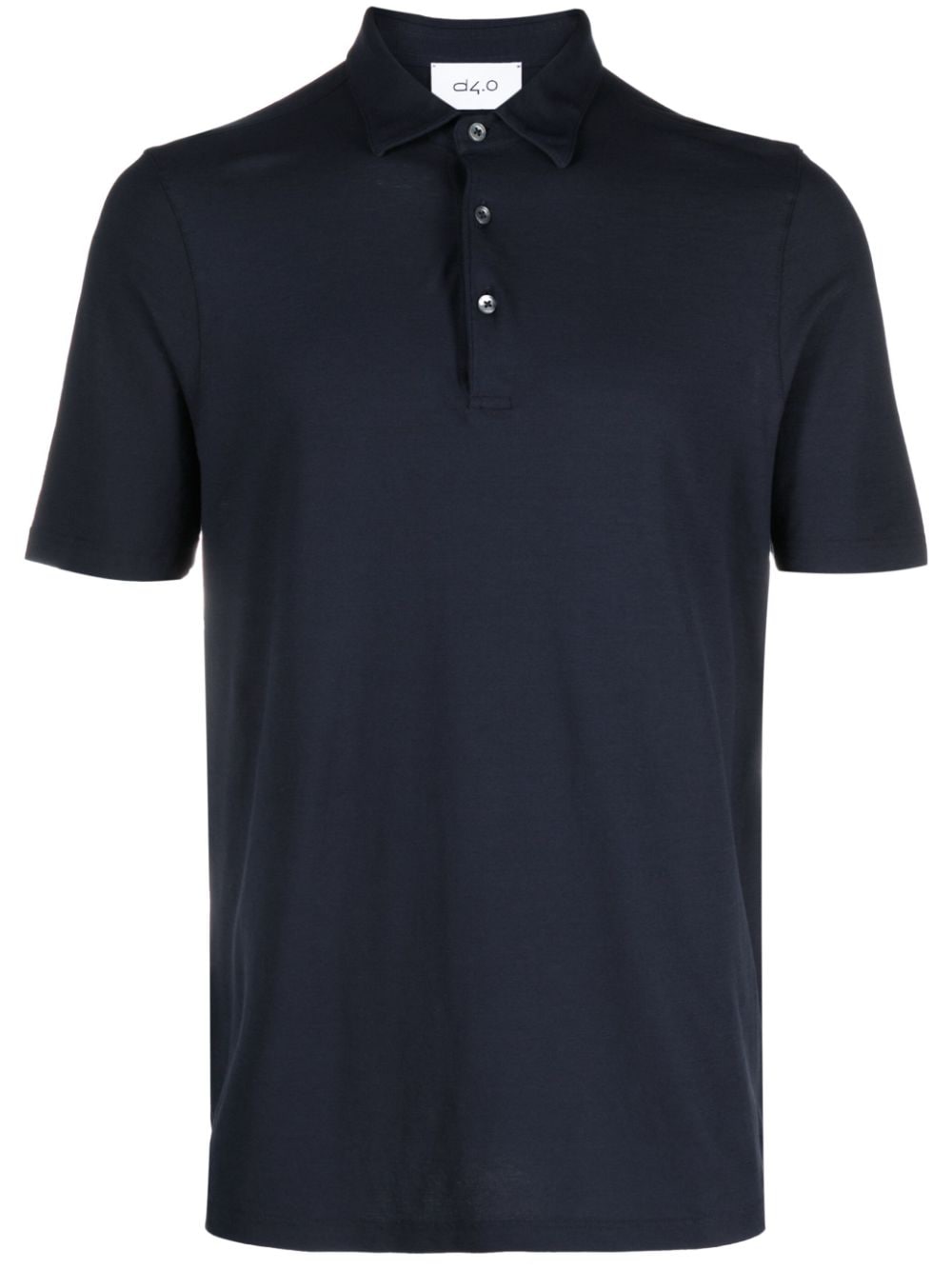 D4.0 short-sleeved cotton polo shirt - Blue von D4.0