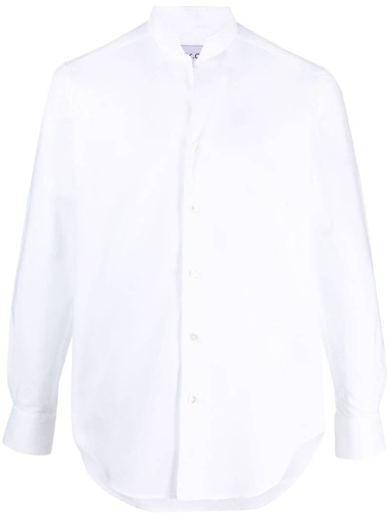 D4.0 spread-collar poplin shirt - White von D4.0