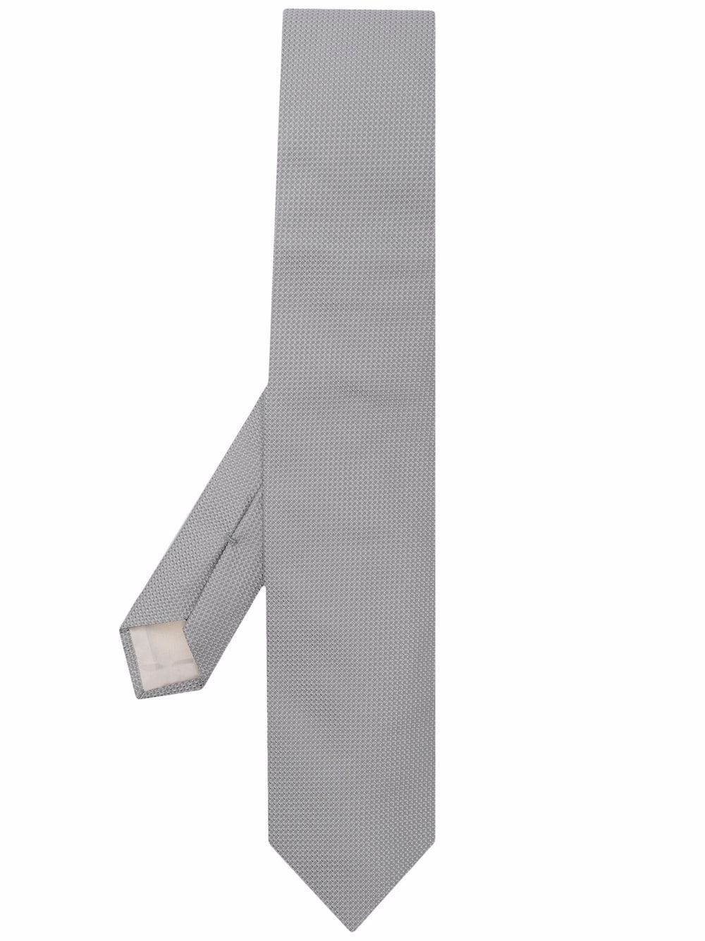 D4.0 textured silk tie - Grey von D4.0