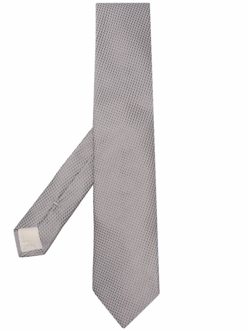 D4.0 textured silk tie - Grey von D4.0