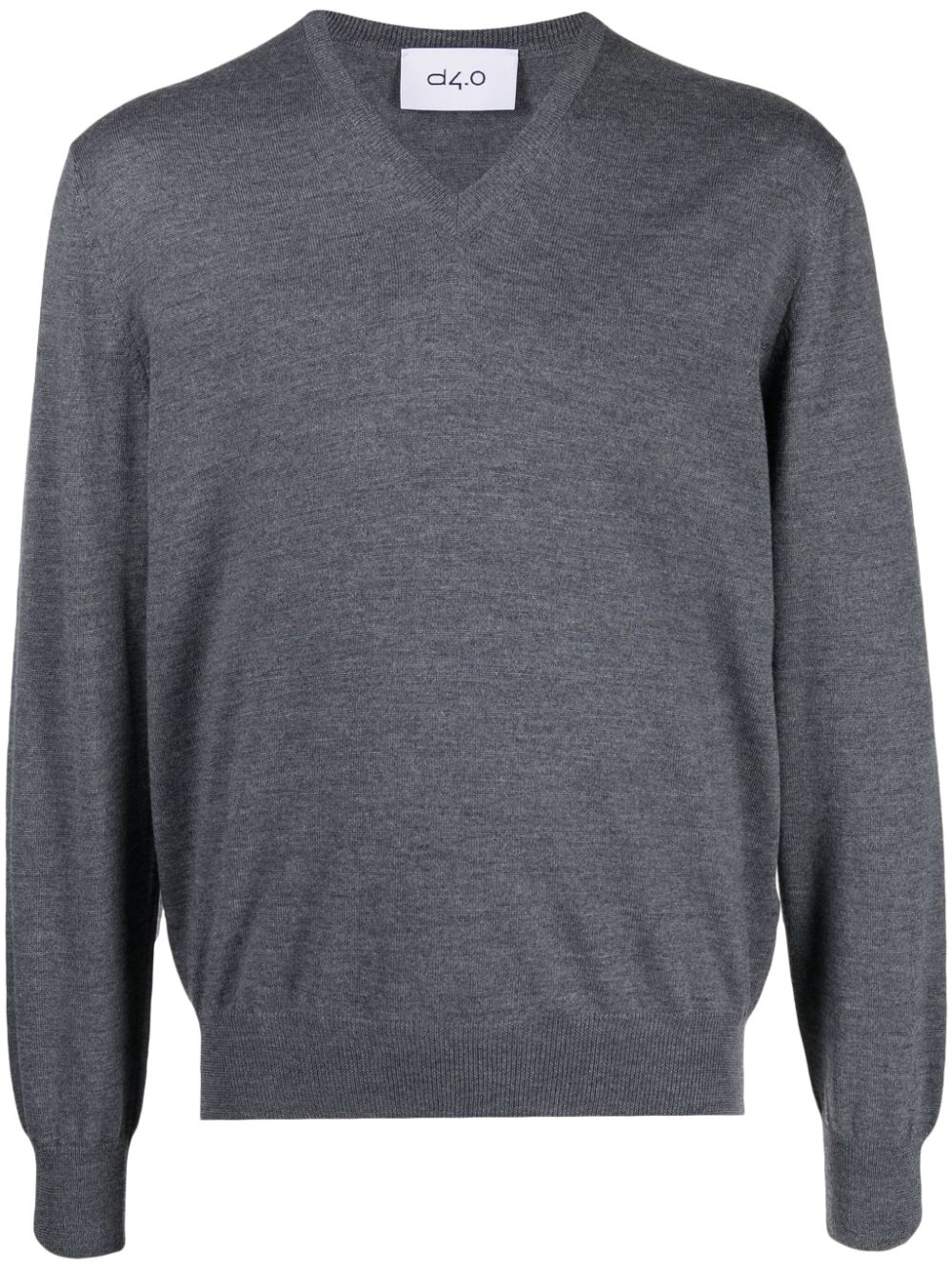 D4.0 virgin-wool V-neck jumper - Grey von D4.0