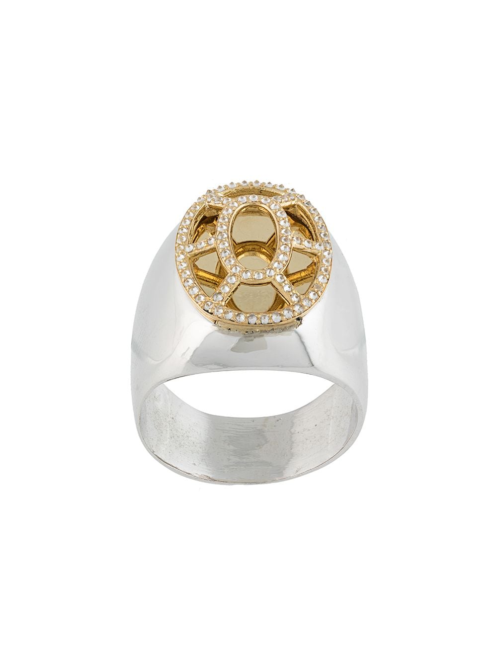 DALILA BARKACHE 18kt yellow gold and sterling silver caged diamond ring von DALILA BARKACHE