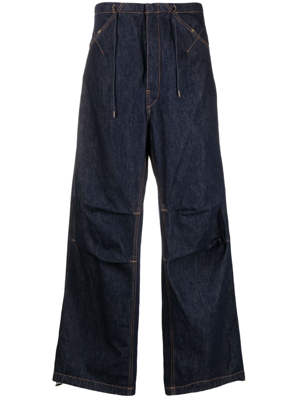 DARKPARK Daisy contrast-stitching wide leg jeans - Blue von DARKPARK