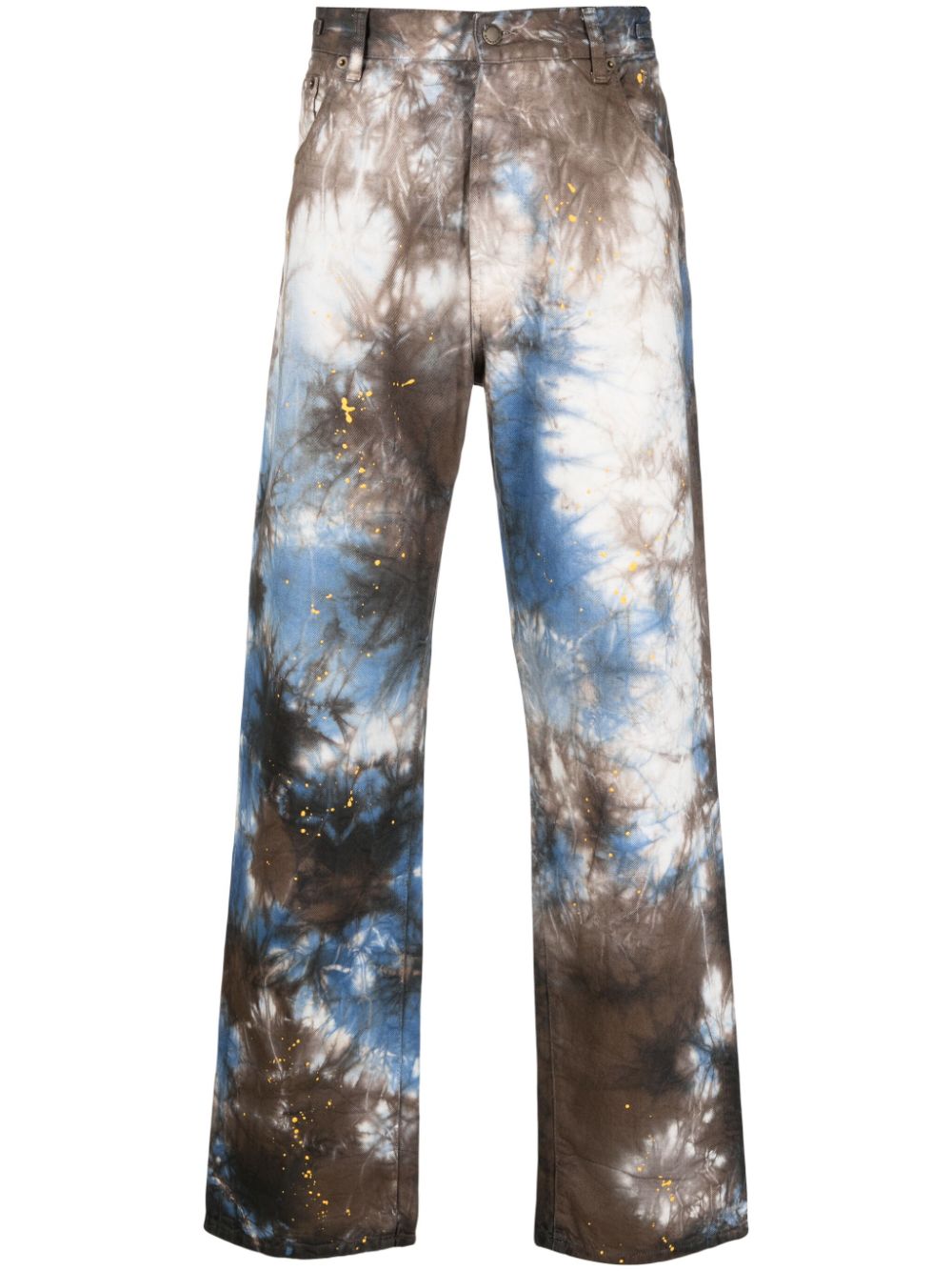 DARKPARK abstract-pattern straight-leg jeans - Brown von DARKPARK