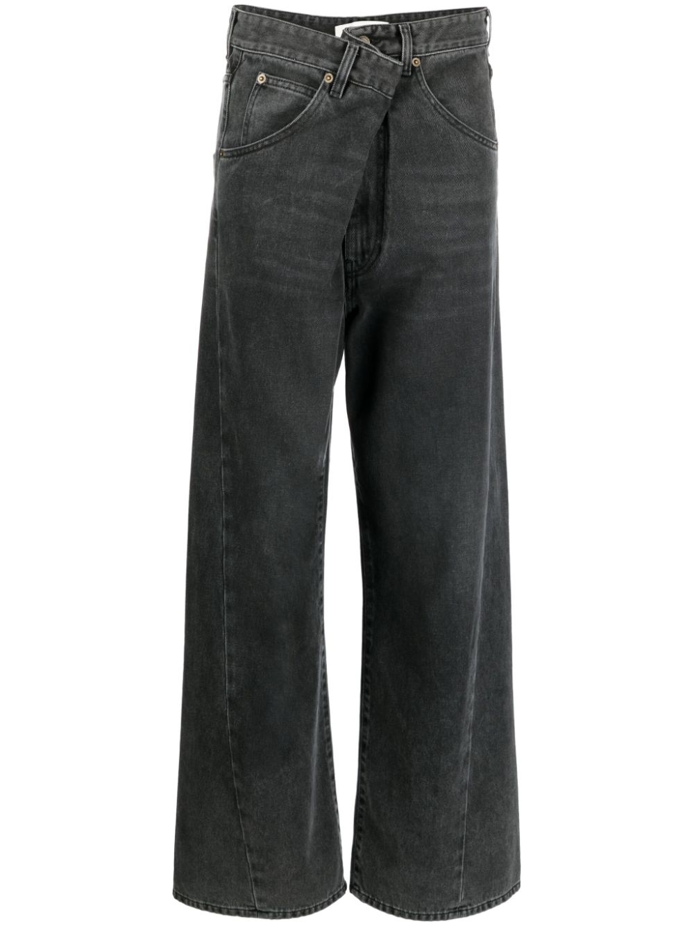 DARKPARK adjustable-waist wide-leg jeans - Black von DARKPARK