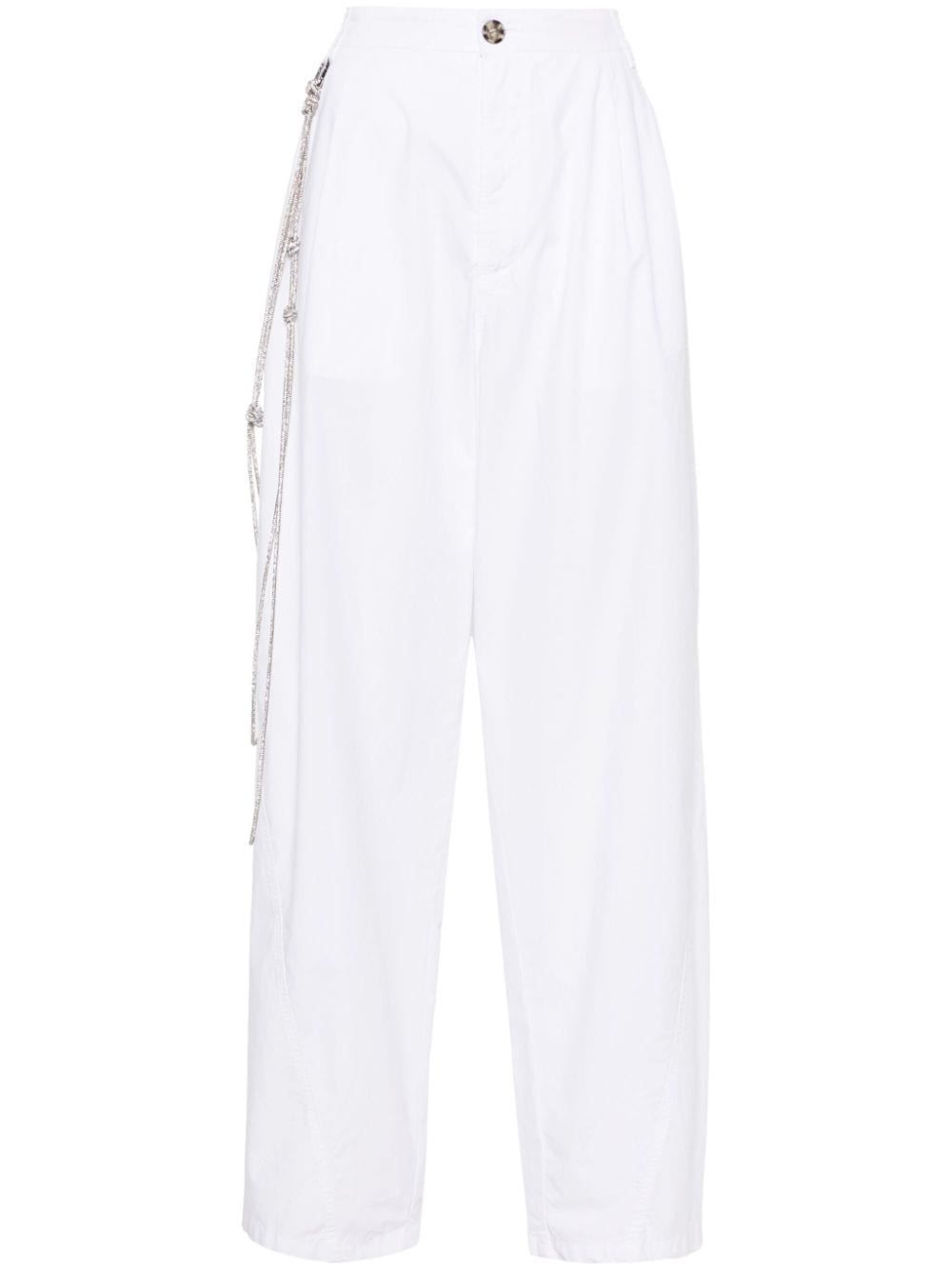 DARKPARK crystal-chain wide-leg trousers - White von DARKPARK