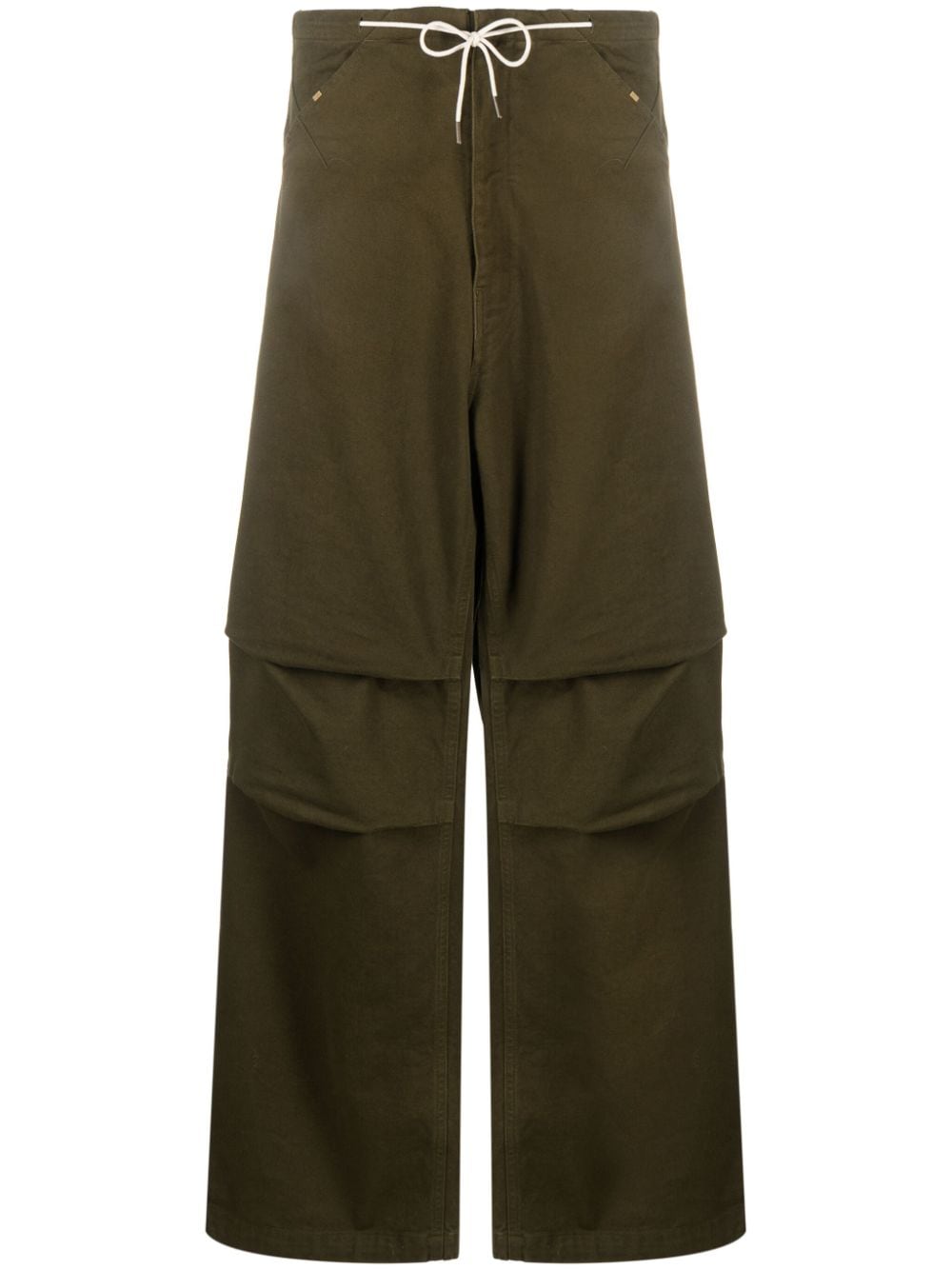 DARKPARK drawstring-waistband cotton trousers - Green von DARKPARK