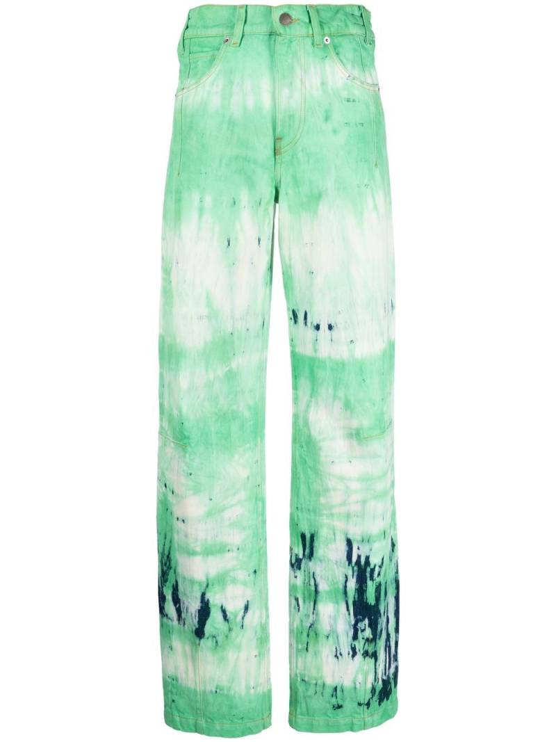 DARKPARK tie-dye wide-leg jeans - Green von DARKPARK