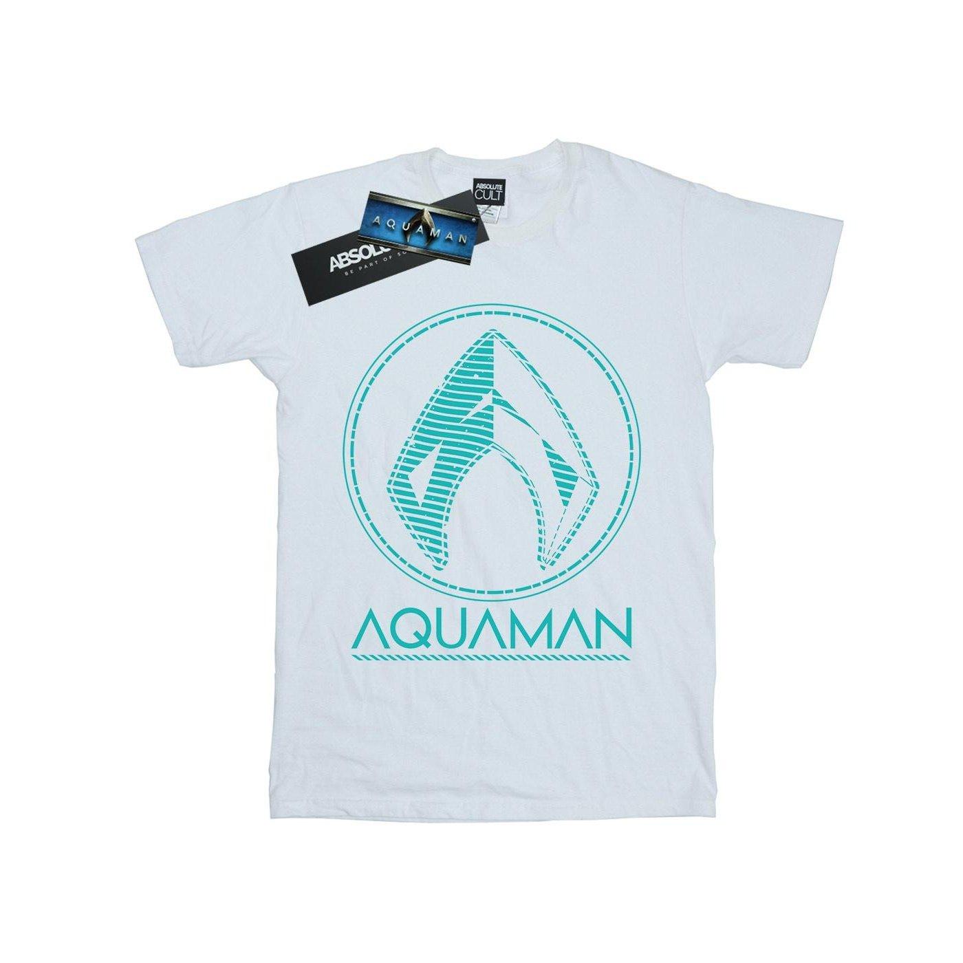Aquaman Aqua Logo Tshirt Herren Weiss L von DC COMICS