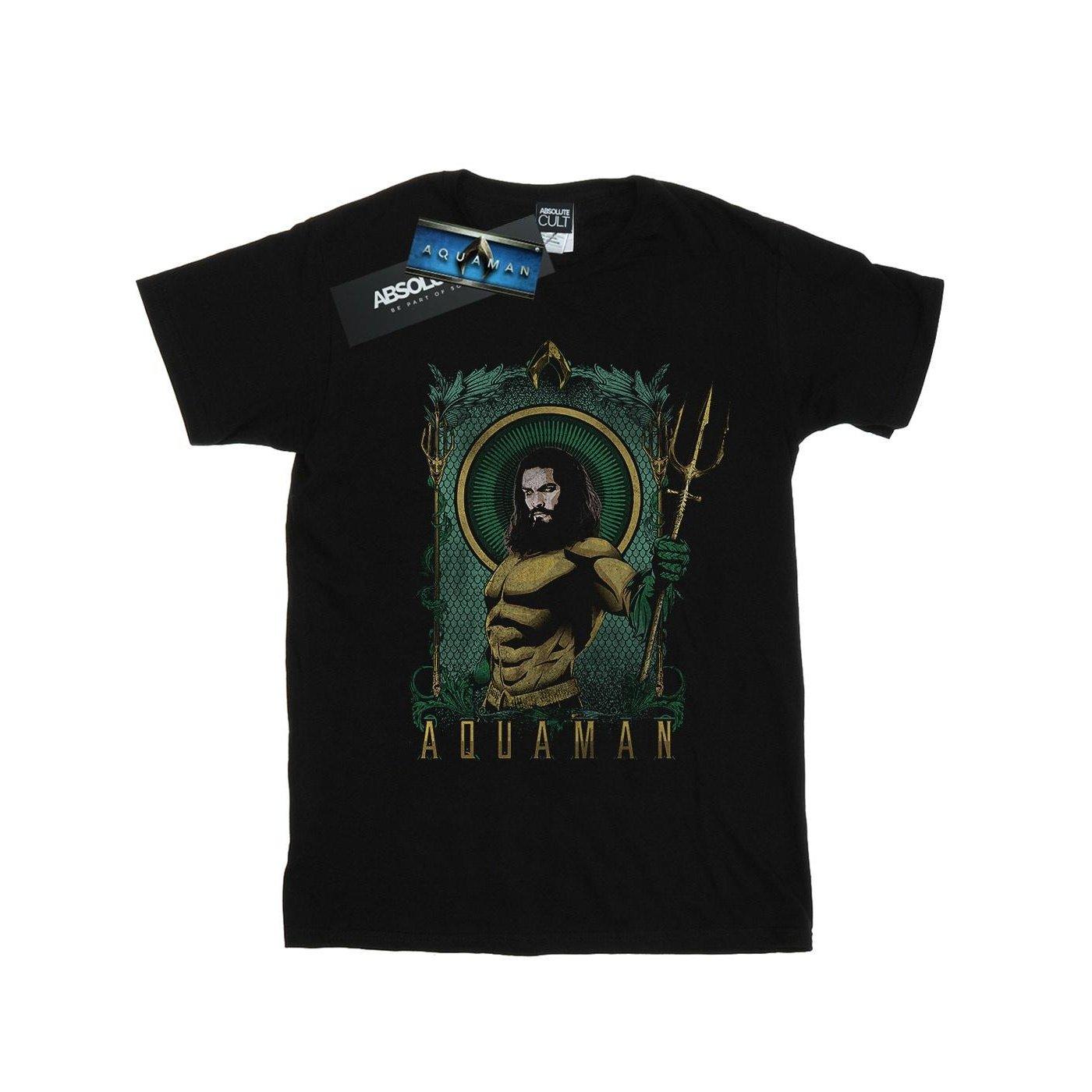 Aquaman Framed Trident Tshirt Damen Schwarz S von DC COMICS