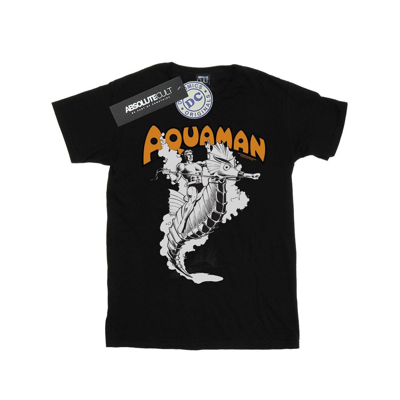 Aquaman Mono Action Pose Tshirt Mädchen Schwarz 116 von DC COMICS