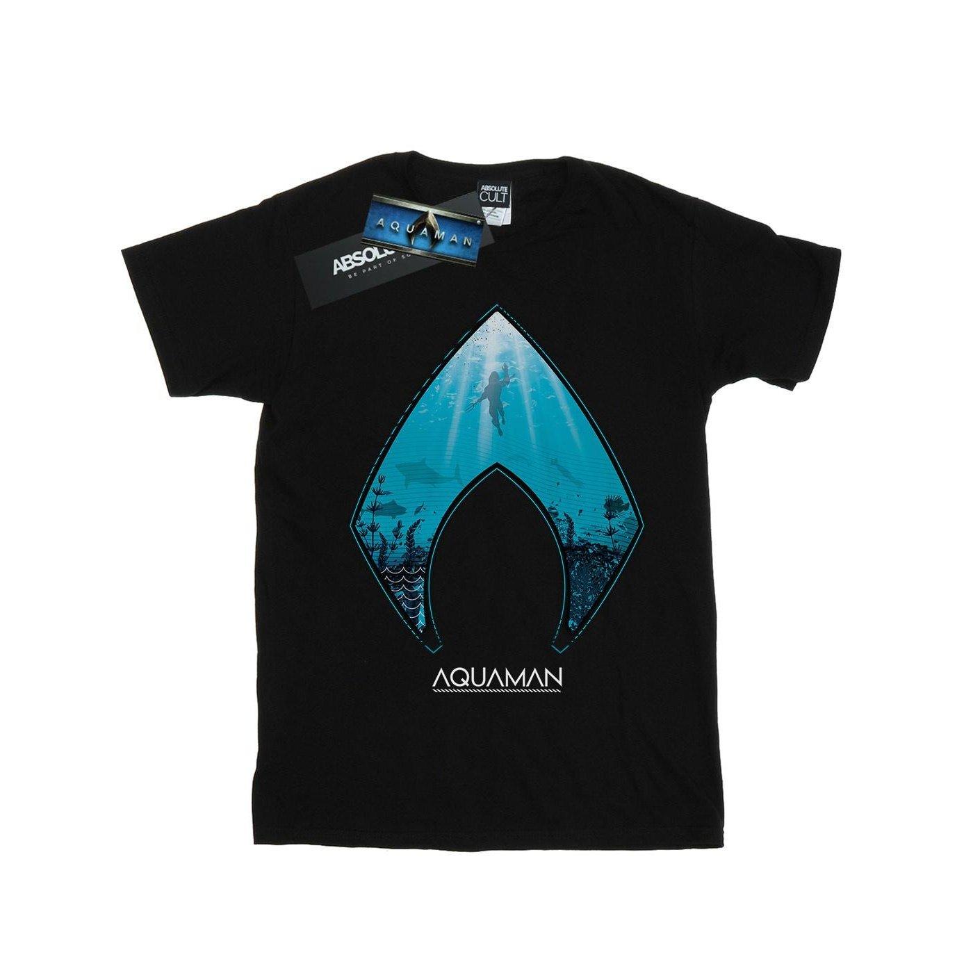 Aquaman Ocean Logo Tshirt Damen Schwarz 3XL von DC COMICS