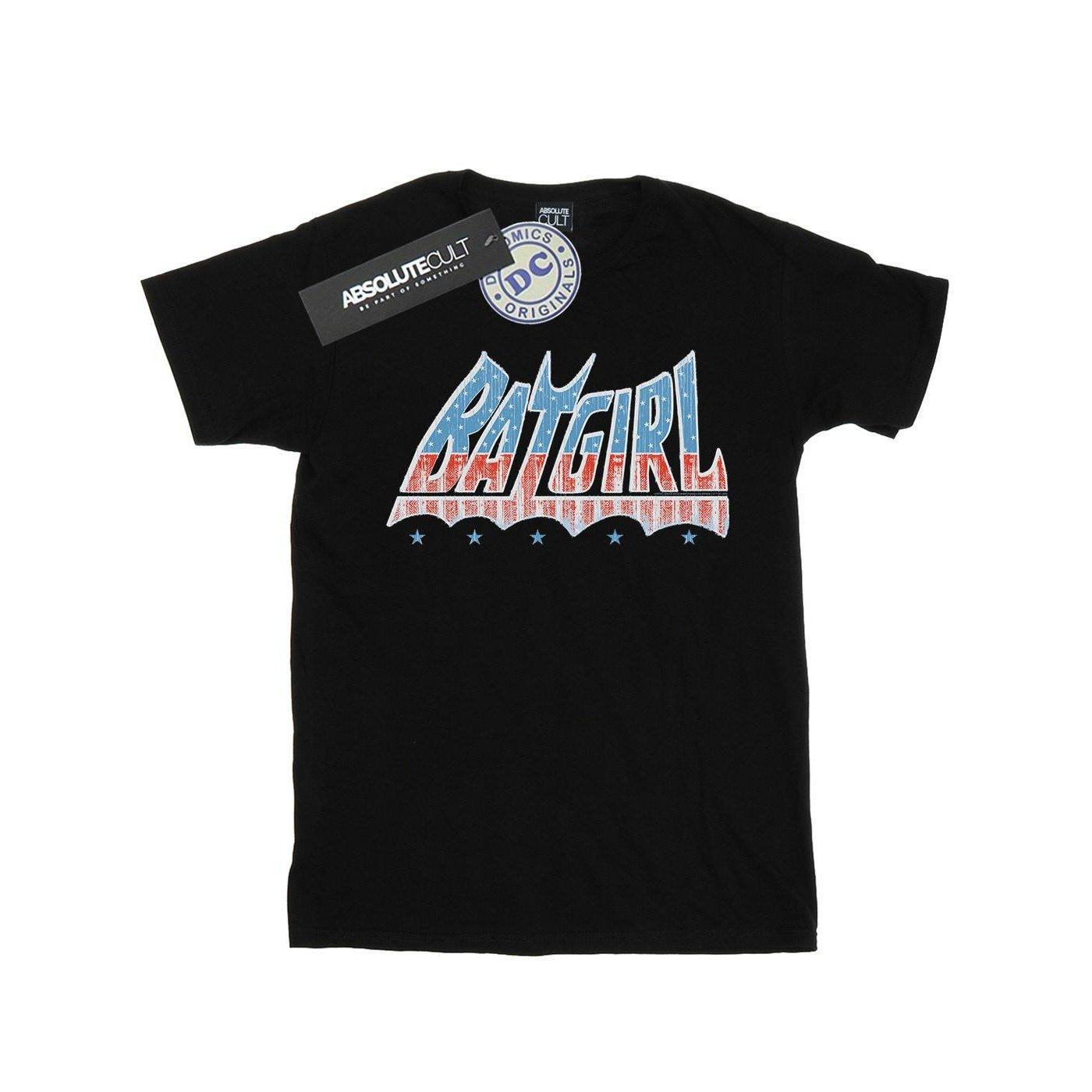 Batgirl American Logo Tshirt Mädchen Schwarz 128 von DC COMICS