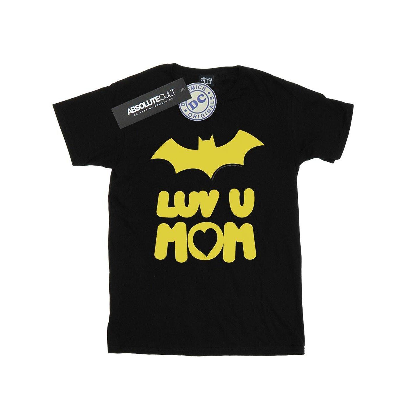 Batgirl Luv You Mom Tshirt Mädchen Schwarz 116 von DC COMICS