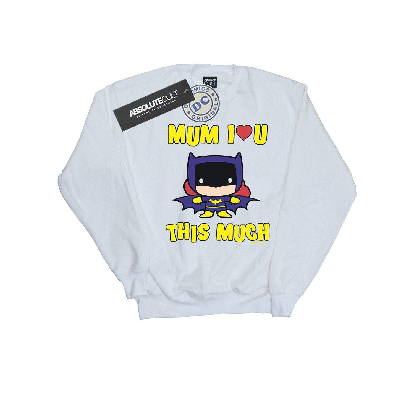 Batgirl Mum I Love You This Much Sweatshirt Jungen Weiss 104 von DC COMICS