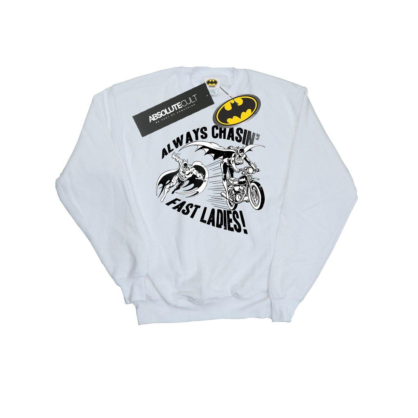 Batman Always Chasin' Sweatshirt Damen Weiss M von DC COMICS