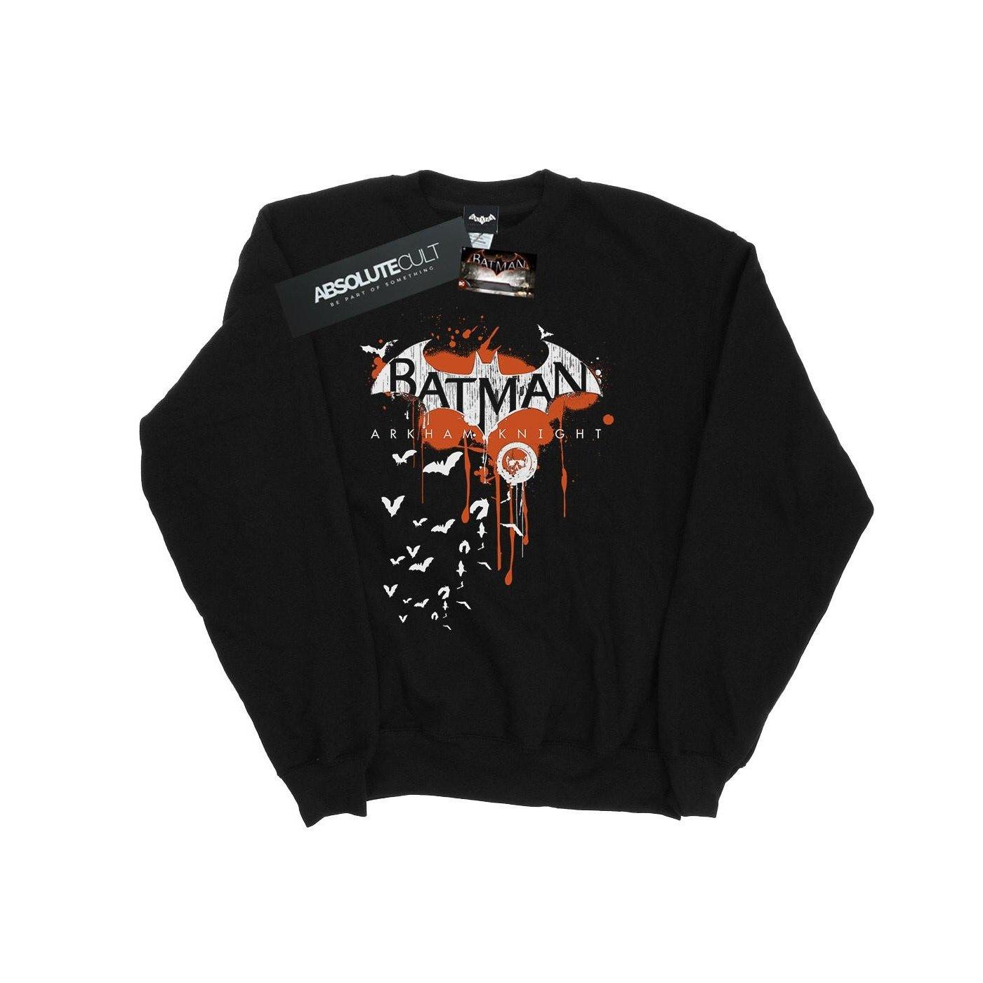 Batman Arkham Knight Halloween Logo Art Sweatshirt Herren Schwarz L von DC COMICS