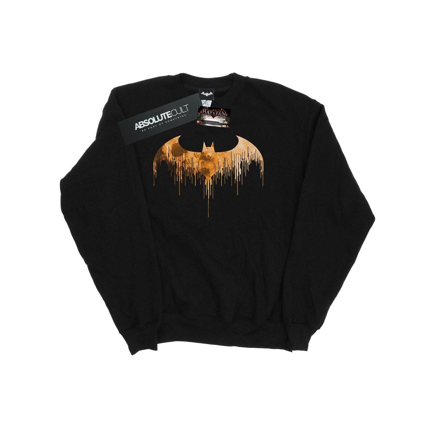 Batman Arkham Knight Halloween Moon Logo Fill Sweatshirt Herren Schwarz S von DC COMICS