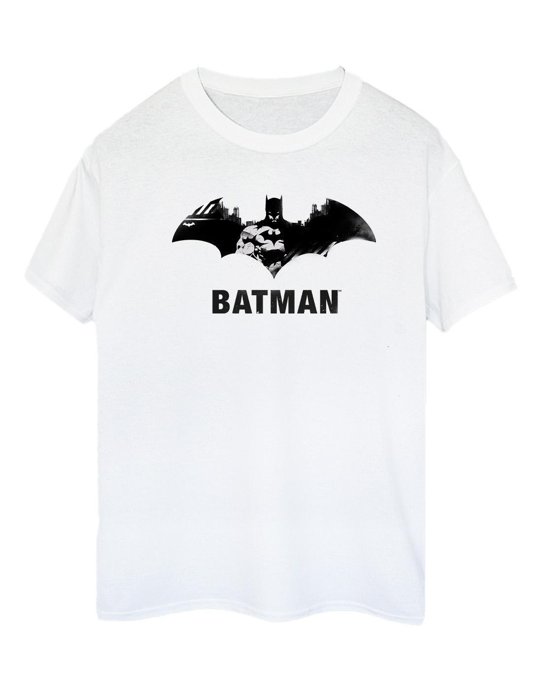 Batman Black Stare Logo Tshirt Damen Weiss S von DC COMICS