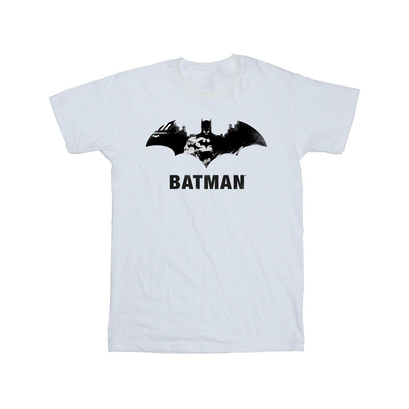 Batman Black Stare Logo Tshirt Herren Weiss M von DC COMICS