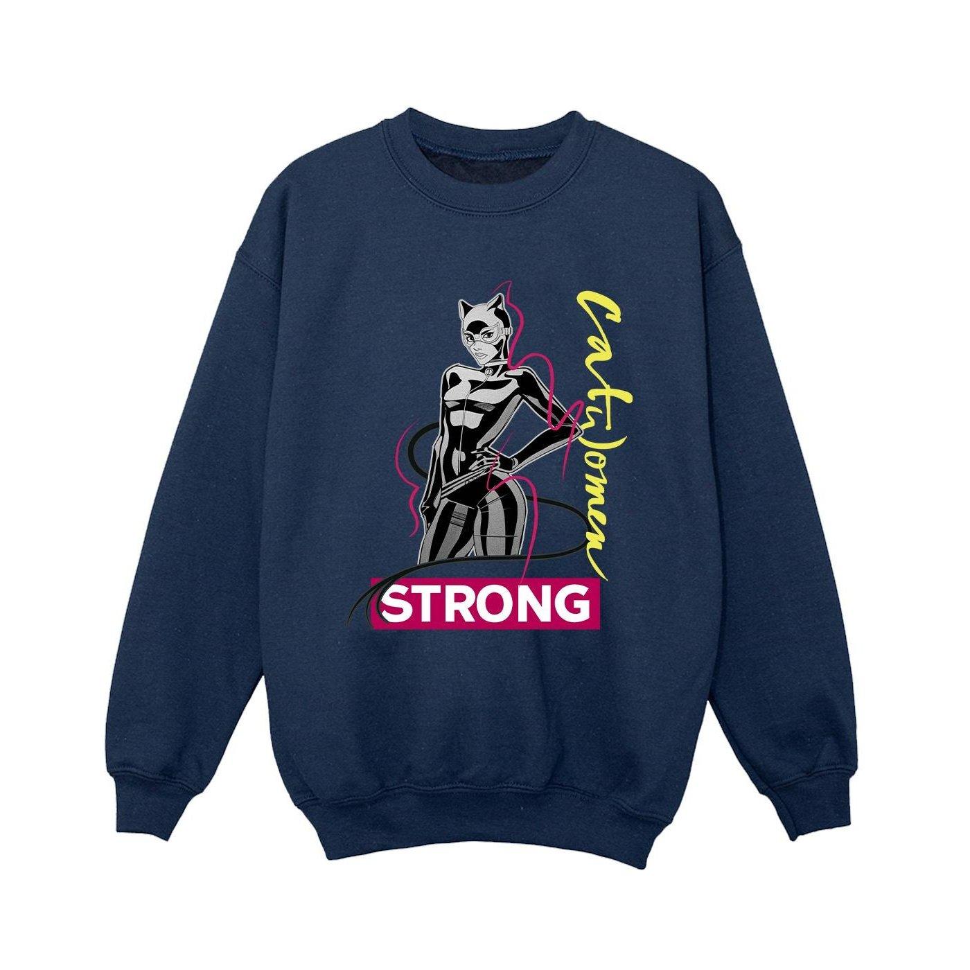 Batman Catwoman Strong Sweatshirt Jungen Marine 140/146 von DC COMICS