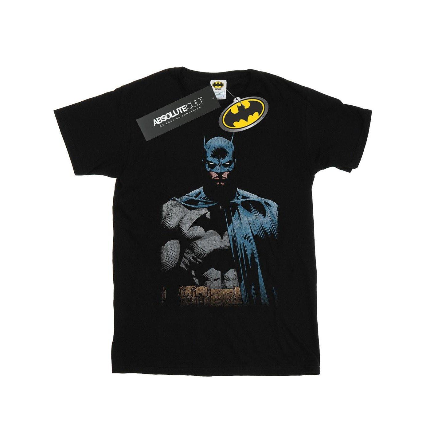 Batman Close Up Tshirt Damen Schwarz L von DC COMICS