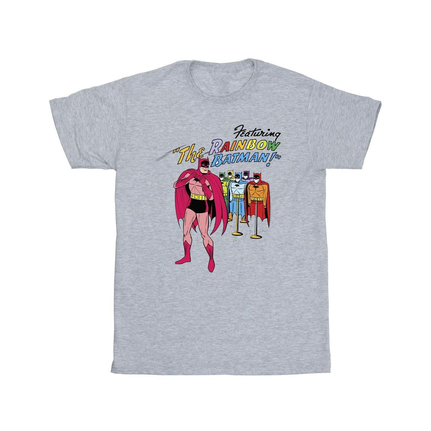 Batman Comic Cover Rainbow Batman Tshirt Mädchen Grau 128 von DC COMICS