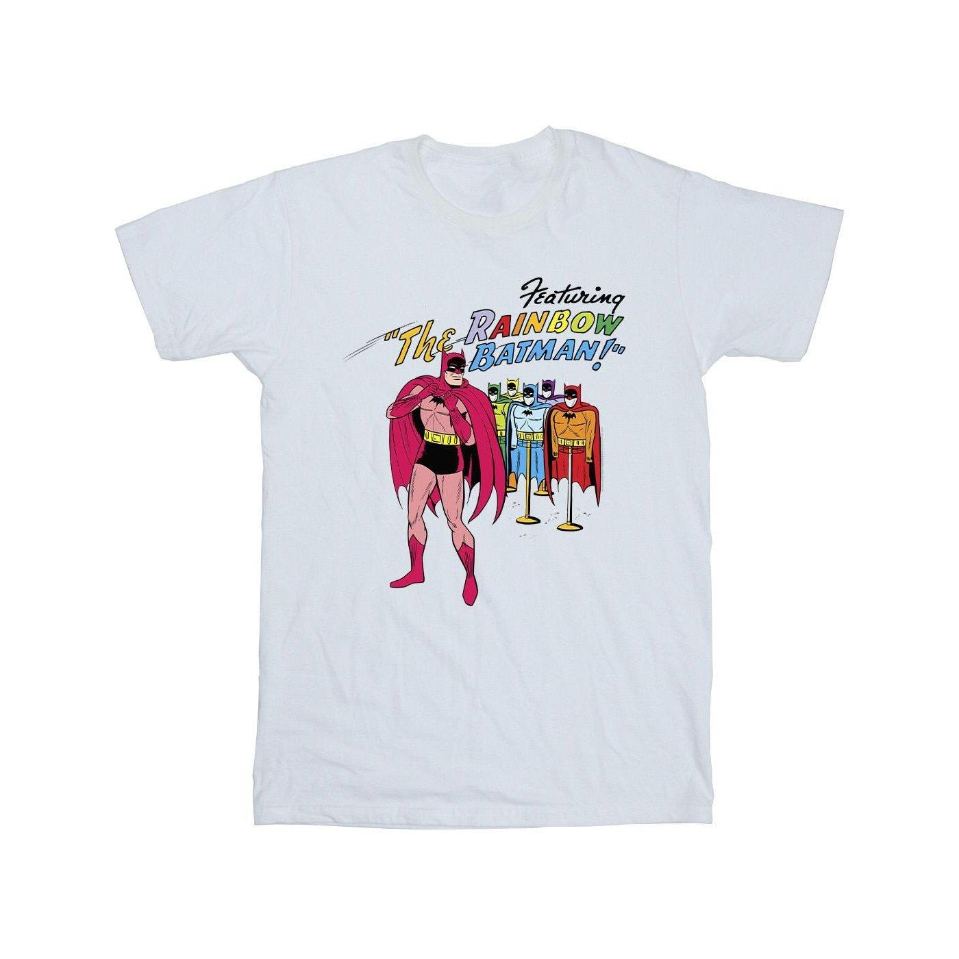 Batman Comic Cover Rainbow Batman Tshirt Mädchen Weiss 140/146 von DC COMICS