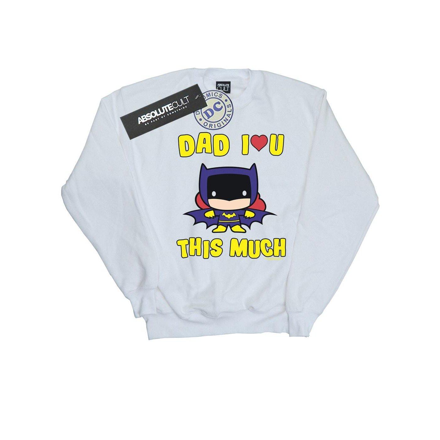 Batman Dad I Love You This Much Sweatshirt Jungen Weiss 104 von DC COMICS