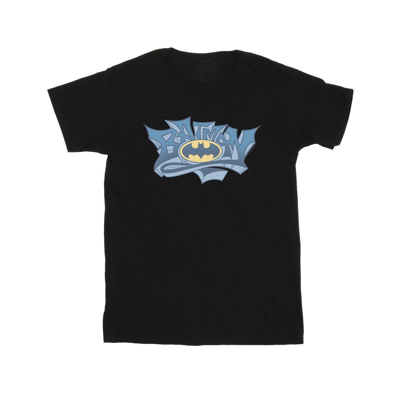 Batman Graffiti Logo Tshirt Herren Schwarz 5XL von DC COMICS