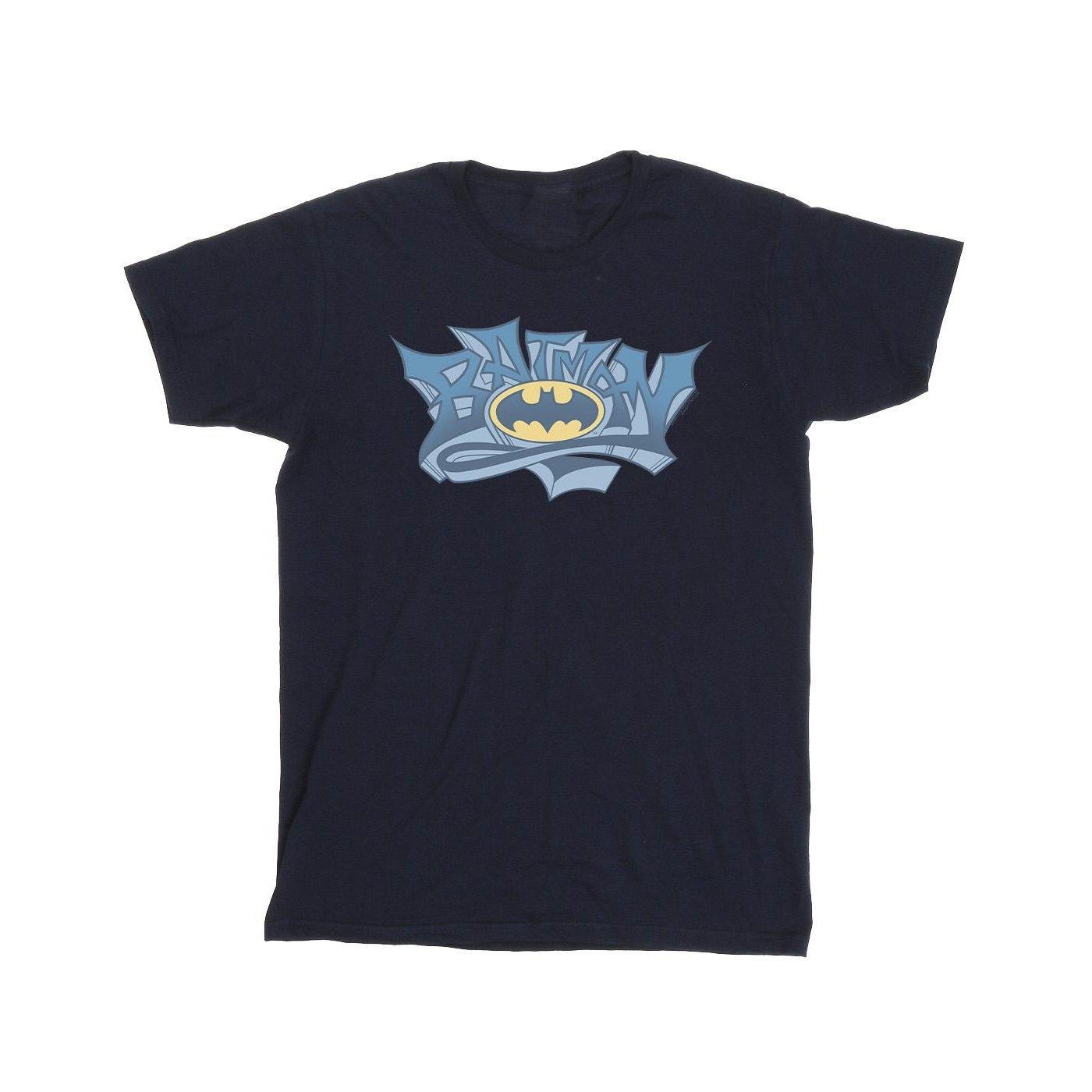 Batman Graffiti Logo Tshirt Mädchen Marine 104 von DC COMICS